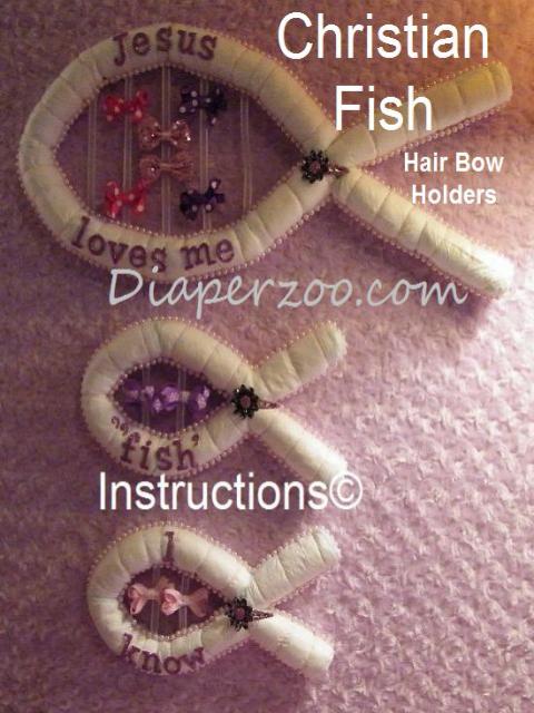 Diaper Christian Fish Bow Holder